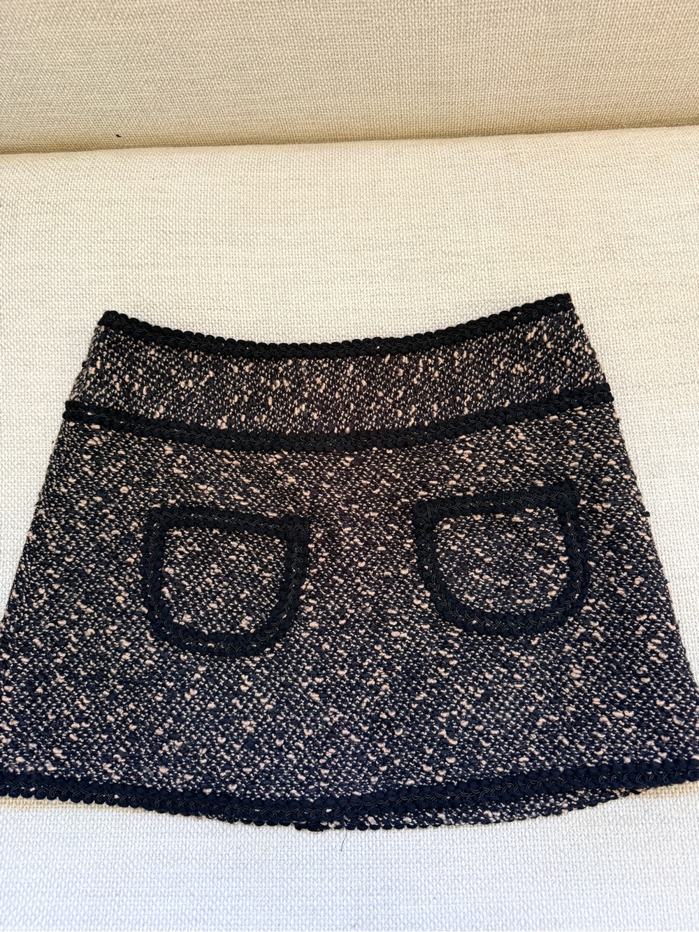 Nanette Lenore Black and Cream Bouclé Pocket Skirt